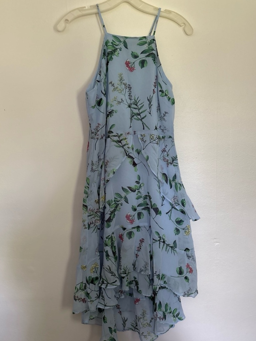 Banana Republic Light Blue Floral High-Low Dress